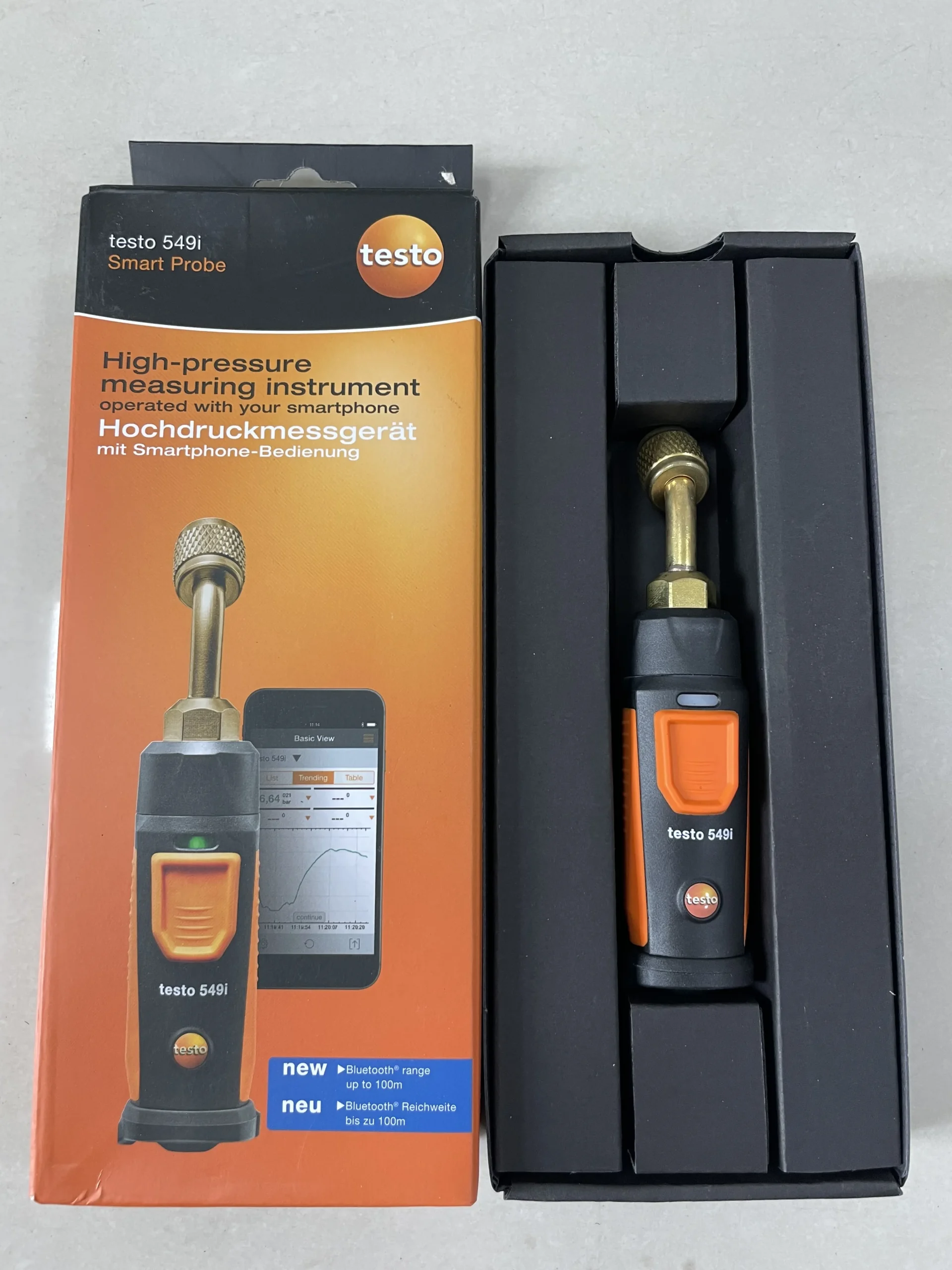 Testo 549i Wireless Digital High Pressure Gauge 0560 2549 02 Bluetooth Smart Probe Operated By Smartphone For HVAC Refrigeration