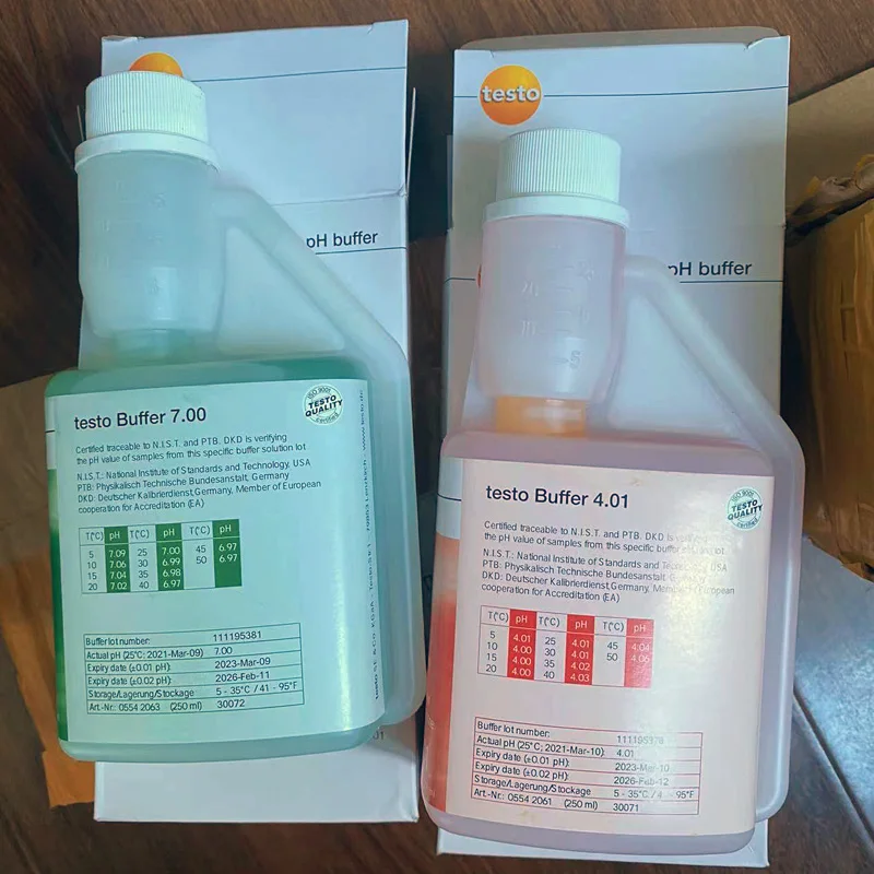 Testo PH Buffer Calibration Solution 4.01 7.00 0554 2061 0554 2063 For Testo 205 206 PH Meter - Image 2